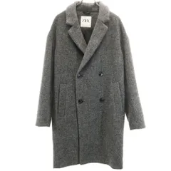 美品✨ZARA ダブルチェスターコート メンズ ヘリンボーン グレー 美品