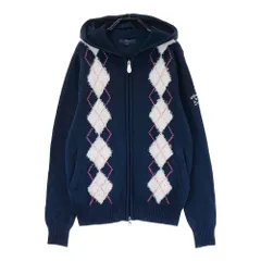 サイズ：M CALLAWAY キャロウェイ  ニット ジップパーカー アーガイル柄 ネイビー系 [240101542700] ゴルフウェア レディース ストスト