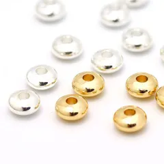 (G4-45g-4m) ゴールドカラー ボタン スペーサービーズ パーツ