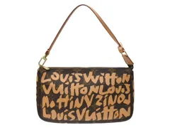 極美品 LOUIS VUITTON ルイヴィトン ポシェットアクセソワ―ル アクセサリーポーチ M92193 モノグラム グラフィティ ベージュ PVC レザー 中古 4b007329