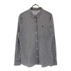 ラコステ ストライプ柄 長袖 シャツ 40 ホワイト×グレー LACOSTE レディース 古着 【240422】