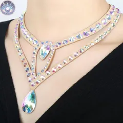 新品 未使用 豪華ネックレス キラキラ光る石でお顔を華やかに  競技会やデモにオススメ！