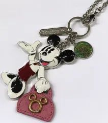 【中古】置物・装飾品 ミニー(シャツホワイト/バッグパーツ：ピンク・シルエット/チャーム：ミッキー・ホテルロゴ) ラゲッジオーナメント 「ディズニー」 ディズニーアンバサダーホテル宿泊者限定