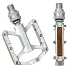 DAHON l DOKOOL (ダホン l ドクール） 着脱式 ペダル トリプルベアリング シルバー 軽量 薄型 アルミ 輪行 自転車 折りたたみ自転車 フラットペダル 脱着 防水 クイックリリース