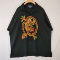 【激レア】 ポロバイラルフローレン ドラゴン CLAYTON  ブラック ドラゴン サイズXL レーヨン POLO by Ralph Lauren