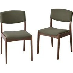 萩原 ダイニングチェア 食卓 椅子 チェア セット【2脚セット】シンプル 北欧風 幅45 奥行51.5 高さ71.5 座面高43 MI-8612DBR-OLG2台組