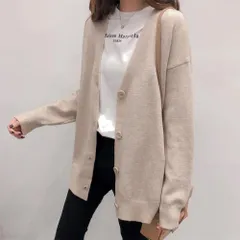 ☆ ベージュ ☆ カーディガン Vネック シンプル カーディガン レディース 秋冬 ニットカーディガン 羽織り アウター カーデガン 前開き 長袖 Vネック ゆったり リブ袖 リブ裾 ボタン 防寒 あったか 無地 シンプル 通勤 通学 オフィス カジュアル