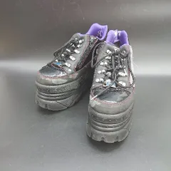 ◇ Θ YOSUKE SANMARU ヨースケサンマル 厚底 レースアップ スニーカー サイズ23.5 ブラック レディース E  【1412260029865】