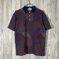 OLD Troy Bros 90s トロイブロス 半袖 総柄 ポロシャツ M