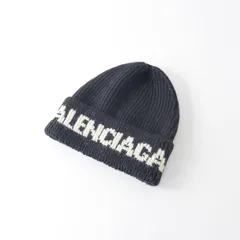 2021AW バレンシアガ BALENCIAGA Black Logo Jacquard Beanie ブロックロゴジャガードビーニー ニットキャップ/黒【2400014032727】のサムネイル