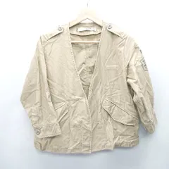 ◇ ⊂ BLANC basque ブランバスク 長袖 ノーカラージャケット サイズ38 ベージュ系 レディース E  【1409100019490】のサムネイル