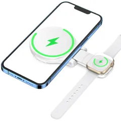 【人気商品】Watch充電器 Apple 折りたたみ 3in1 充電スタンド 15W ワイヤレス充電器 急速 充電器 置くだけ 2台同時充電 MagSafe充電器]KINIVA マグネット式 for iPhone 12/13/14/15/アップルウォッチ/Ai