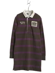 【お得なクーポン配布中!】 ラグビー ラルフローレン ボーダー ラガーシャツ ワンピース レディース M / ポロ コットン ラグビー ミニ丈 ひざ上丈 ワンピ ポロシャツ