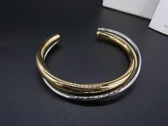 ■美品■ Calvin Klein カルバンクライン ブレスレット バングル アクセサリー メンズ レディース ゴールド系×シルバー系 BL3534のサムネイル