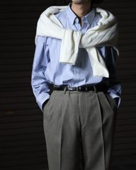 LANDS' END supima cotton block stripe button-down shirt ランズエンド スーピマコットン ロンドンストライプ ボタンダウン 長袖シャツ 青系