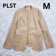 PLST】リネン混 ノーカラージャケット 白 M 春夏 羽織り 薄手 - メルカリ