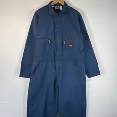 古着 80's～90's/80年代～90年代 ヴィンテージ ディッキーズ Dickies 長袖つなぎ オールインワン ワーク 作業着 大きいサイズ タロンジップ 46  ネイビー メンズ