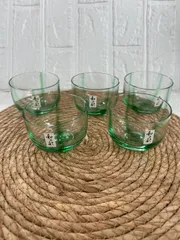 新品未使用　冷茶グラス　5客セット　和の彩　グリーン色
