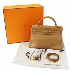 HERMES エルメス Kelly ケリー32 リトゥールネ ナチュラル グレイン 新品ショルダー クロシェットセット 内縫い □C刻印 ゴールド金具【送料無料】バッグ【中古】24441129