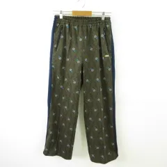 ハク スーパーハッカ H.A.K ニットジャカードトラックパンツ ロング 花柄 カーキ 緑 2 *T274