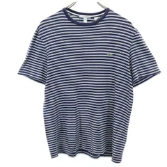 ラコステ ボーダー柄 半袖 Tシャツ 4 ネイビー 他 LACOSTE REGULAR FIT メンズ 古着 【240506】 メール便可