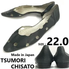 日本製★TSUMORI CHISATO/ツモリチサト★ローヒールパンプス【22.0/black/黒系】ドット柄/水玉/pumps/Shoes/heels◆sQ-666<sale>