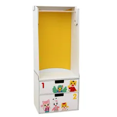 新品 こどもちゃれんじ ハンガーラック＆チェスト (イエロー) キッズ 衣類収納 収納棚