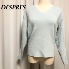 DESPRES　デプレ　ニット　セーター　ブルー　Vネック　ゆったりサイズ