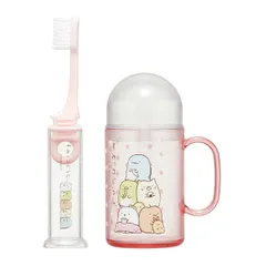 デンタルキット 歯ブラシ コップ 携帯用 すみっコぐらし キャラクター （ 携帯用歯ブラシセット 子ども用歯ブラシ 子供用歯ブラシ ふつう 14.5cm 自立 ケース付き 歯ブラシケース 携帯用歯磨き セット ケース ふつう毛 歯磨き ）