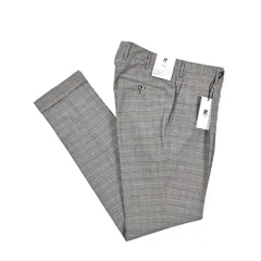 PT TORINO ピーティートリノ / Travel SUPERSLIM FIT スーパースリム ワンタックスラックス ストレッチパンツ 春秋 ウール チェック グレー 423034