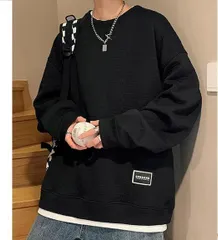 メンズ 長袖 Tシャツ トレーナー プルオーバー 丸襟 大きいサイズ カジュアル 快適 ゆったり 春秋冬 服 M1014-Y2C5-1