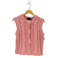 ザラ ZARA フラワーボタンニットトップベスト レディース import：M 