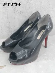 ◇ DIANA ダイアナ オープントゥ ヒール パンプス サイズ23 TS ブラック レディース 【中古】 【1002800497928】