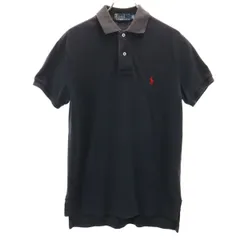 Polo by Ralph Lauren ポロバイラルフローレン 半袖 カスタムフィット ポロシャツ XS ブラック系 鹿の子 メンズ 古着