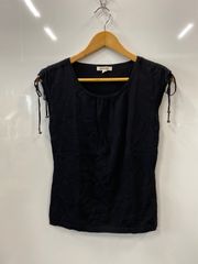 e116⚫︎ALPHACUBIC⚫︎アルファキュービック⚫︎シャーリング⚫︎ノースリーブ⚫︎ニット⚫︎セーター⚫︎sizeM⚫︎黒