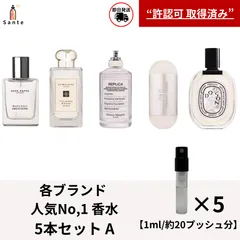 各ブランド人気No,1香水　アトマイザー5本セット　香水　お試し 量り売り　1ml