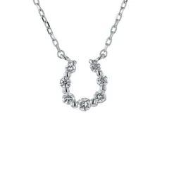 VendomeAoyama K10WG ホワイトゴールド ネックレス ダイヤモンド 馬蹄 ホースシュー 現行 40cm【新品仕上済】【af】【中古】