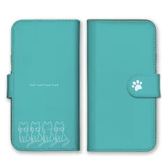 iPhoneX iPhoneXS ケース 手帳型 アイフォンX アイフォンXS スマホケース 携帯ケース 猫 ねこ ネコ 子猫 可愛い かわいい 肉球 イラスト シンプル ピンク ブルー カラー02