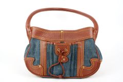 【美品】CELINE セリーヌ マカダム デニム ショルダーバッグ ブルー系×ブラウン系【SS46】