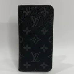 ★M26 LOUIS VUITTON ルイヴィトン モノグラム スマホケース iphoneケース iPhone X 手帳型ケース イニシャル入り ブラック メンズ レディース