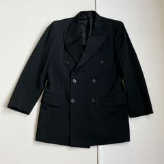 リロヤ LILOIA リロア タブルブレストジャケット ピークドラペル ウール 100 オケージョン 厚手 vintage 黒 ブラック 日本製