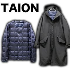 TAION CR フーデッドモッズコート ダウンライナー付き 3way Mサイズ タイオン 黒/ネイビー インナーダウン ウルトラライト オーバーサイズ