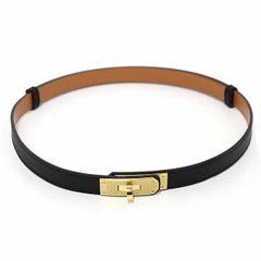 エルメス HERMES ベルト ケリー C刻印(2018年製) ブラック ゴールド イエローゴールド金具【中古】Aランク