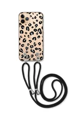 iPhone 17 ProMAX アイフォン17プロマックス スマホケース ショルダーストラップ 紐 付き ヒョウ柄 ヒョウ 豹柄 レオパード アニマル柄 透明ケース クリア かっこいい ブラック カラー01