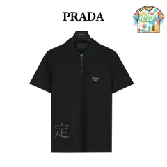 PRADA カットソー ハーフジップ pradasport ポロシャツ M 黒 PRADA SPORT プラダスポーツ ハーフジップ コットン ポロシャツ
