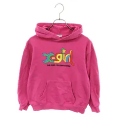 X-girl Stages (エックスガールステージス) フロントロゴプルオーバーパーカー パープル キッズ 9224204-69