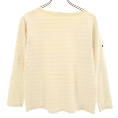 SAINT JAMES セントジェームス ボーダー柄 長袖 ボートネック バスクシャツ XXS ペールオレンジ レディース 古着