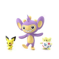 【中古】食玩 トレーディングフィギュア 6.ピチュー＆トゲピー＆エイパム 「ポケモンスケールワールド ジョウト地方」