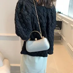 キラキララメクラッチバッグ（シルバー）ショルダーバック結婚式披露宴パーティバック