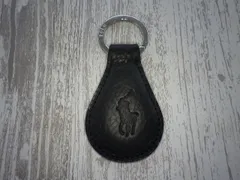 POLO RALPH LAUREN ポロラルフローレン キーホルダー キーリング 本革 ブラック ポニー刻印 中古 美品